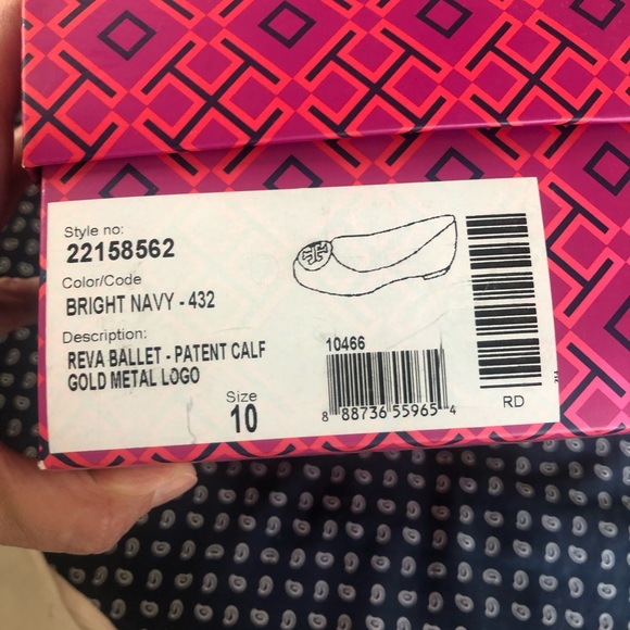 Tory Burch Navy Reva Ballet - Patent Calf. - Picture 2 of 7